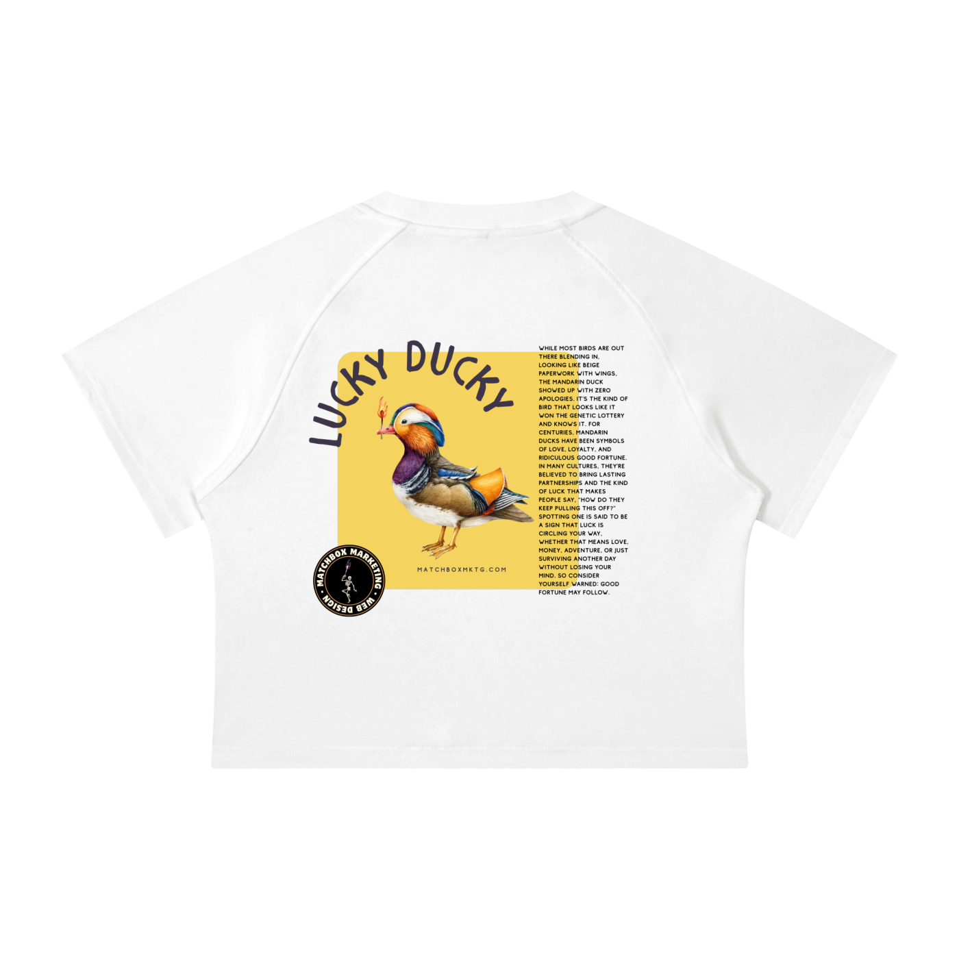 Lucky Ducky • Women's Mineral Wash Raglan Crop T-Shirt