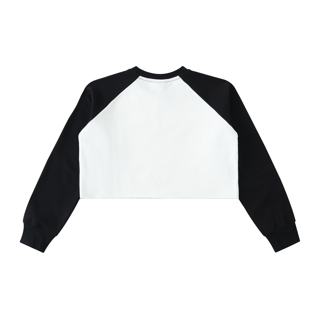 Just Another Groupie • Raw-Hem Color-Block Crop Sweatshirt