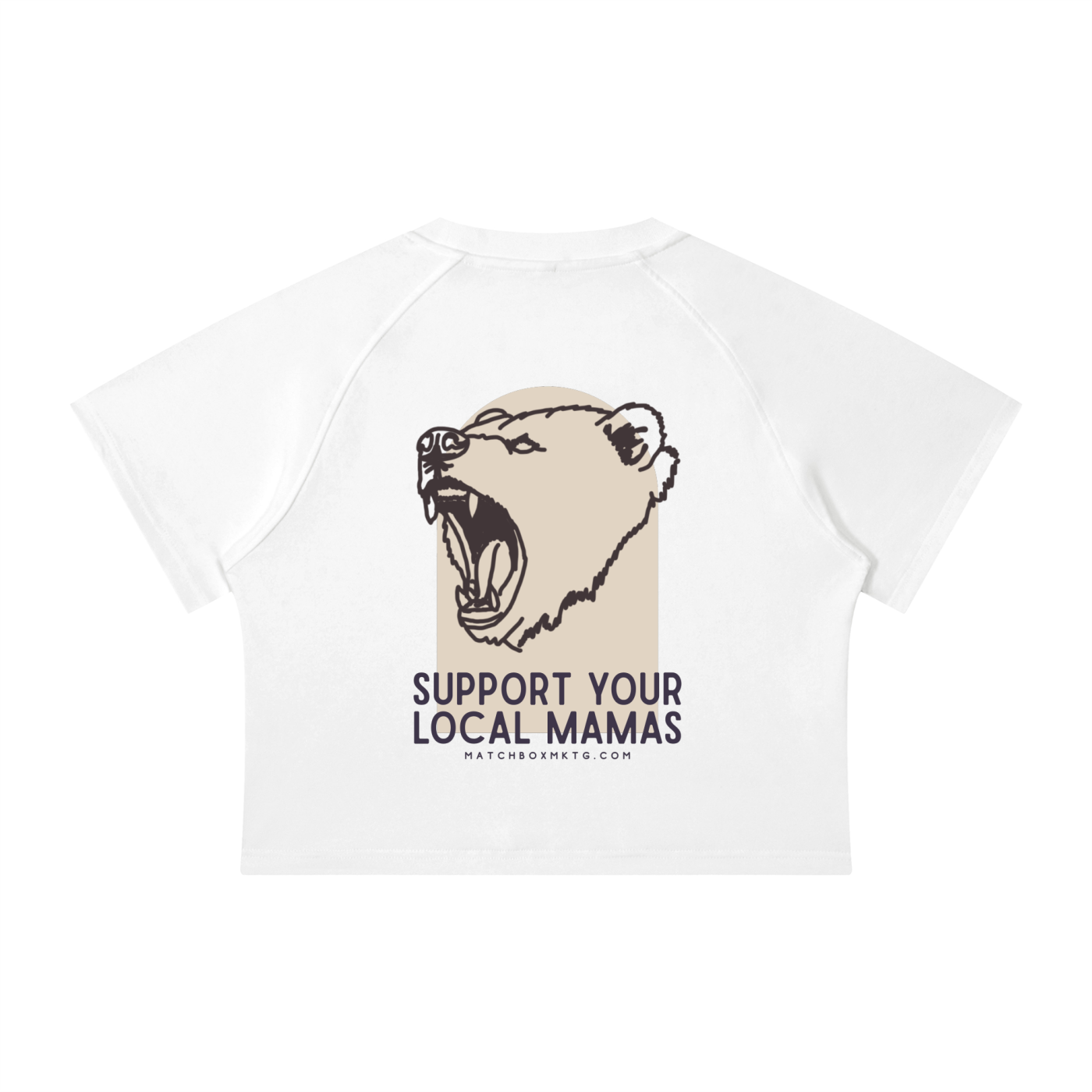 Mama Bear • Women's Mineral Wash Raglan Crop T-Shirt