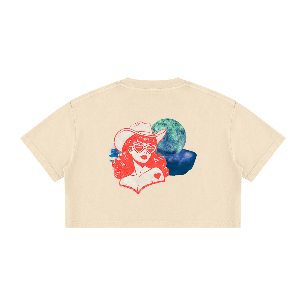 Space Cowgirl • Women's Mineral Wash Cotton Crop Top
