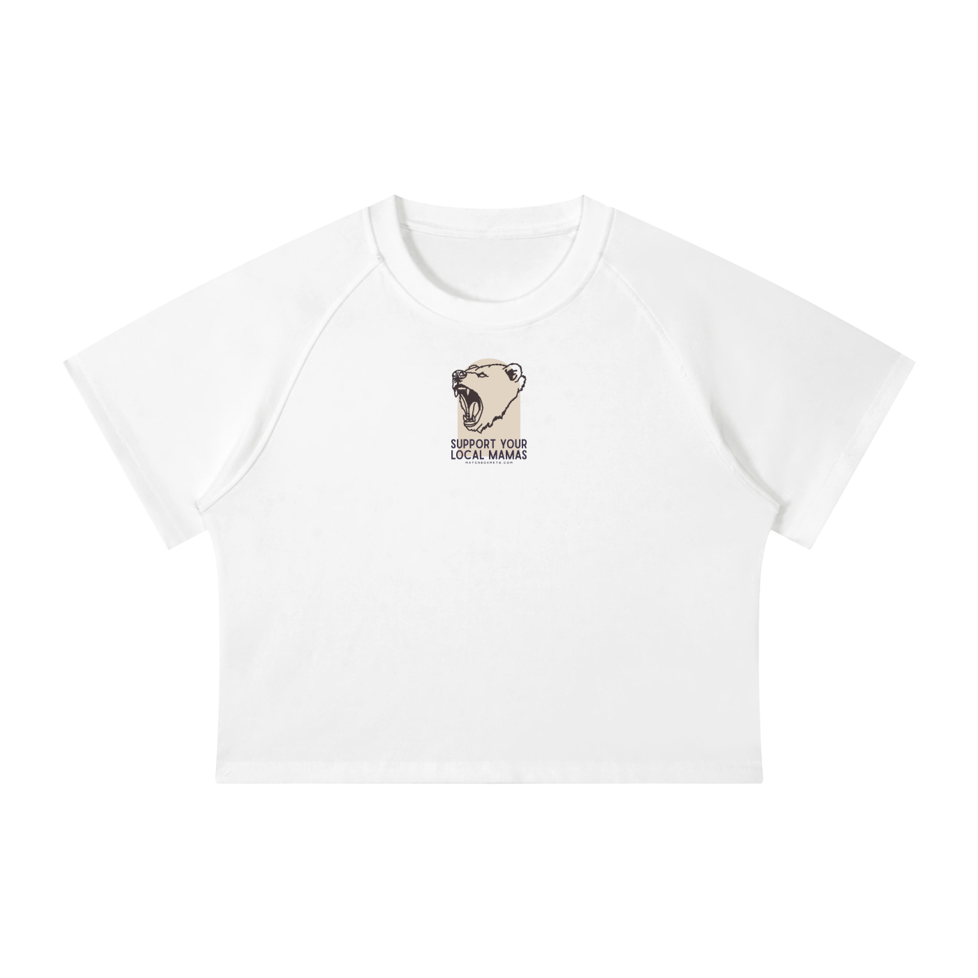 Mama Bear • Women's Mineral Wash Raglan Crop T-Shirt
