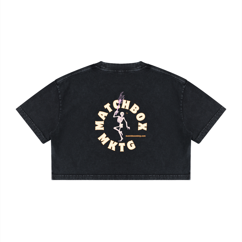 Matchbox Marketing Original • Women's Mineral Wash Cotton Crop T-Shirt