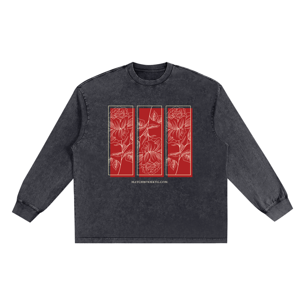 Boxed In • Men's Snow Washed Frayed Edge Longsleeve
