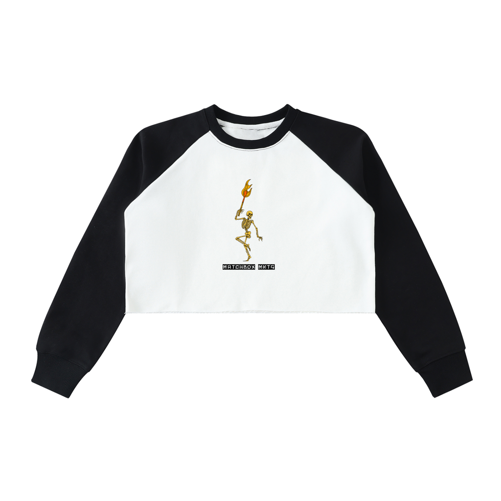 Just Another Groupie • Raw-Hem Color-Block Crop Sweatshirt