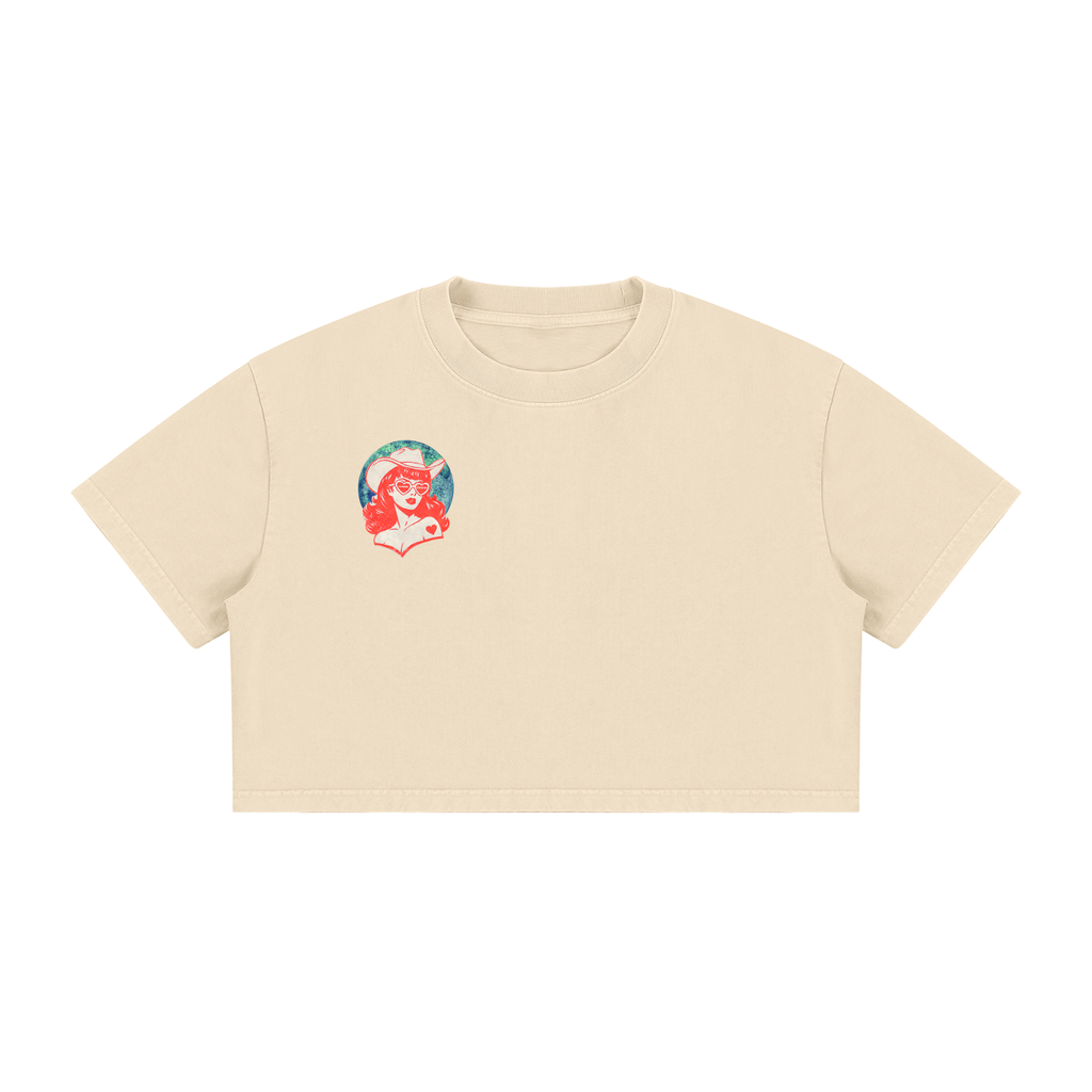 Space Cowgirl • Women's Mineral Wash Cotton Crop Top