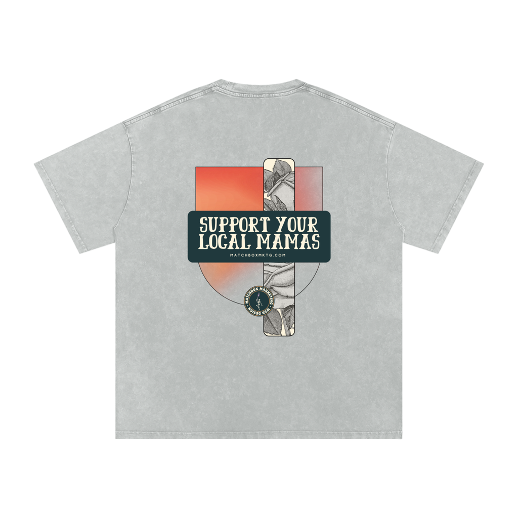 Floral Mama • Snow Washed Oversized Cotton T-Shirt