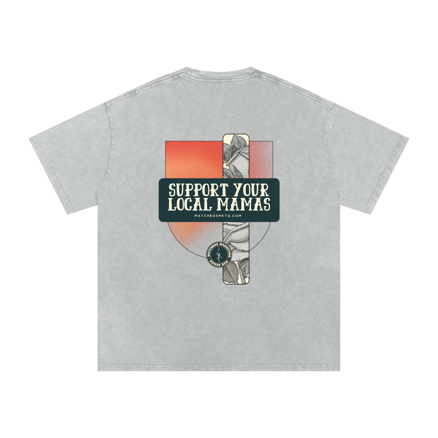 Floral Mama • Snow Washed Oversized Cotton T-Shirt